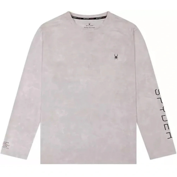 Spyder Swim Men's Long Sleeve Rash Guard Shirt, Gray, Medium - Picture 2 of 10